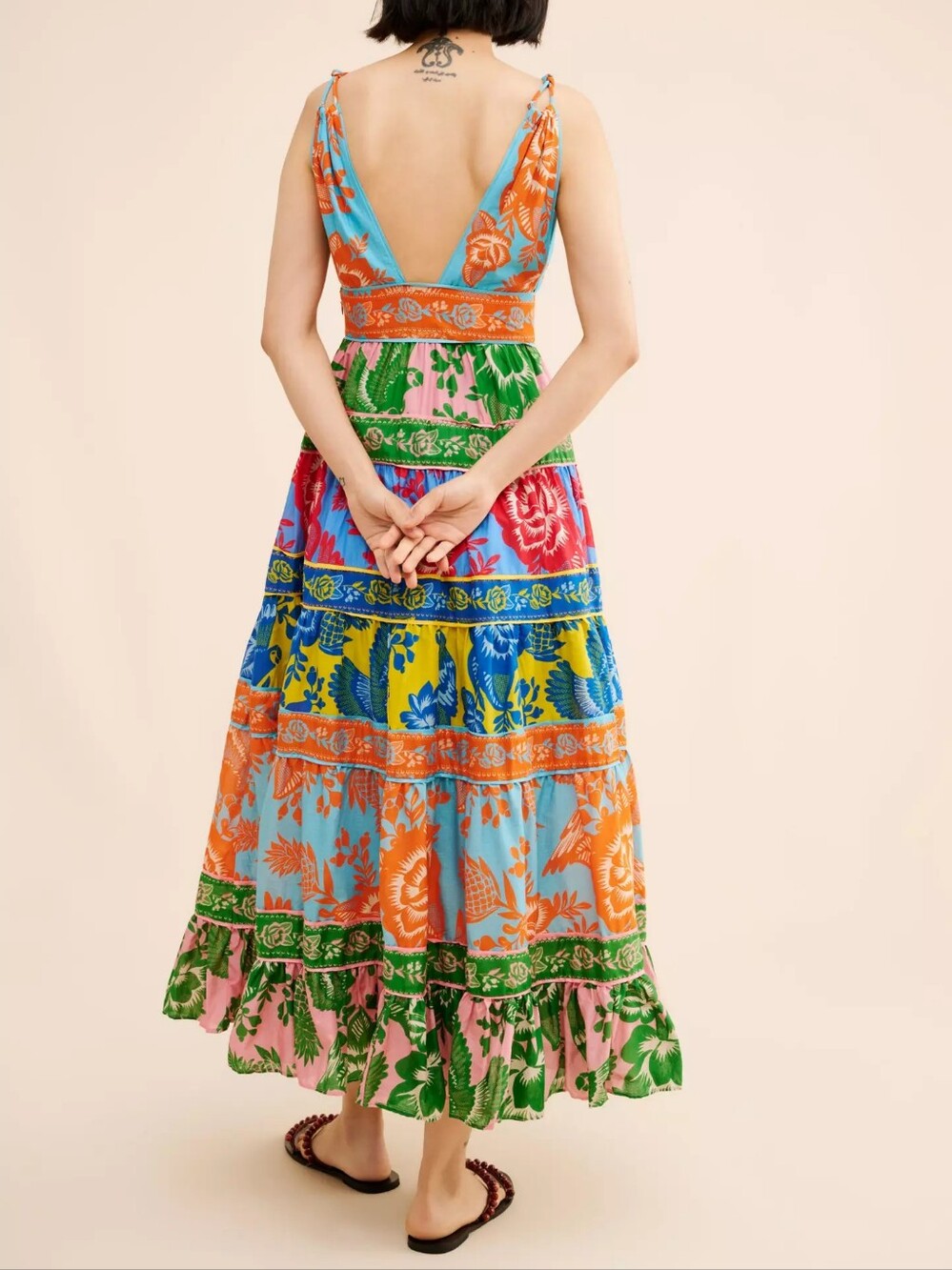 Farm Rio Lace Garden Mix Midi Dress - Picture 3 of 3